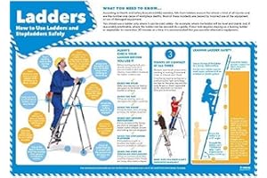 Daydream Education „Ladder Safety“, Poster für Gesundheit und Sicherheit, laminiertes Glanzpapier, 850 mm x 594 mm (A1), Wandposter für Gesundheit und Sicherheit in Büro und Gewerbe