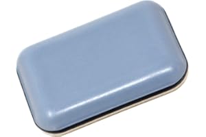 Adsamm® / 16 x Patins en PTFE / bleu-gris / 24x34 mm / rectangulaire / Glisseurs autocollants PTFE / patins glisseurs auto-adhésif qualité premium