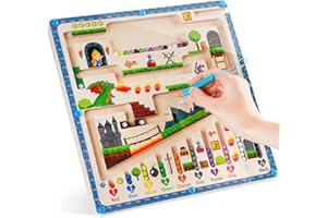 LULULIA Kids Toys Magnetic Maze: Wooden Montessori Toys for 3 4 5 Year Old Boys Girls - Learning Educational Toys for Toddler - Birthday Gifts for 3-6 Year Old Boy Girl