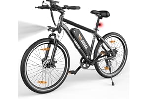 ‎ESKUTE ESKUTE M100 E-Bike Herren Damen, E-Mountainbike Elektrofahrrad 27.5 Zoll E-Cityrad mit 36V 10.4Ah Abnehmbarer Lithium-Akku, Heckmotor 50 Nm Drehmoment, EU-Konformes E Fahrrad