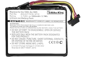 Akku-King Akku kompatibel mit Tomtom AHL03711018 VF1C - Li-Ion 1000mAh - für Go Live 1000, 1005, 4CS0.002.01
