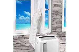 TheStriven 400cm Fensterabdichtung Für Mobile Klimageräte Abluft Wäschetrockner Hot Air Stop zum Anbringen an Fenster Passend zu Jedem Klimagerät und Allen Schlauchgrößen keine Bohrlöcher Erforderlich