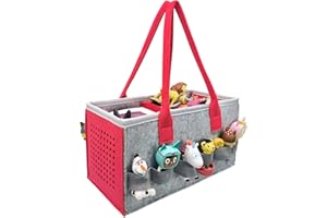 HAREWU Speziell für die Toniebox entwickelte Tragetasche, tote bag, Zum Transport und Schutz von Tonie Starter Set und Zubehör, fasst 20-30 Tonie-Digitalpuppen (rot)