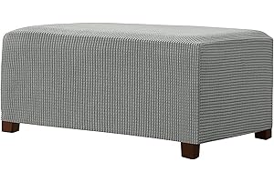 POIUYT Rettangolare Copri Pouf, Elasticizzato Fodera per Pouf in Tessuto Jacquard Copertura Dell'Ottomano Morbido Elastico Fodera per Pouf Lavabile Copri Poggiapiedi per Soggiorno