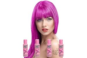 Renbow Crazy Color Semi Permanent Hair Color Cream Pinkissimo No.42 100ml x 4 Bottles. by Renbow