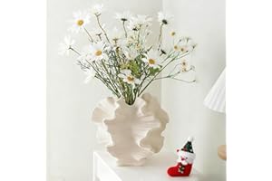 ‎SUKIYPO Keramik Vase, SUKIYPO Beige Moderne Vasen für Nordisches, Vasen Deko, ästhetische Boho Blumenvase für Zuhause, Wohnzimmer, Büro, Bauernhaus, Couchtisch Dekoration