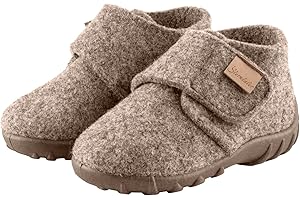 Sterntaler Hausschuhe uni - Unisex Hausschuhe aus Wollfilz - Baby und Kinder Hüttenschuh mit rutschfester Sohle - Kindergarten Pantoffeln mit Klettverschluss