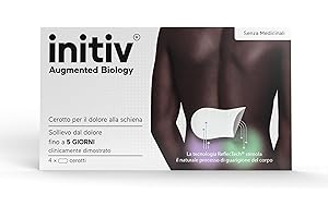 Initiv Cerotti per Schiena, Dolori Muscolari da lievi a moderati, Rimedi Mal di Schiena, Sollievo fino a 5 giorni se usati in modo continuativo, senza Medicinali, Resistenti all’Acqua (4 Cerotti)