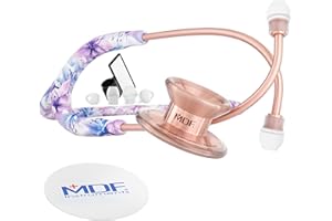 MDF INSTRUMENTS MDF MD One Epoch Titane - Stéthosocpe léger en titane, Stéthoscope professionnel pour adultes - Pavillon Double - Tubulure Monet, Lyre/pavillon or rose, Rose Gold (MDF777TMORG)