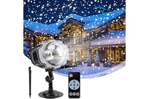 RUUTCASY Bożonarodzeniowe światło projektora, opady śniegu, światła LED, dekoracja bożonarodzeniowa, światła projektora, na zewnątrz, wodoodporne, zdalne sterowanie, lampka nocna na Nowy Rok, święta, Halloween