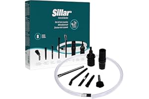 Wessper MiniBrushes Universal Mini-Zubehörset Für Staubsauger Düsen Aufsätze 8 Stück Set | Anschluss 32-35mm Düsen für Detailreinigung PC Reinigungsset Mikrodüsenset mit Adapter & 90cm Flex Schlauch