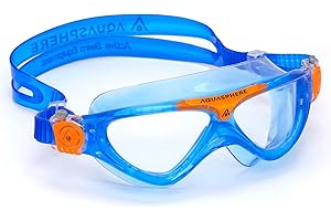 AQUA SPHERE AQUASPHERE Vista JR Swimming Goggles, Pool Goggles for Children 6 Years and Older with UV Protection and Silicone Gaskets, Anti-fog and Anti-leak Lenses for Boys & Girls