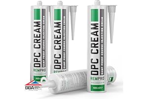Rempro 4 x 400ml DPC Damp Proofing Course Cream - Barrier Treatment & Control of Rising Damp in Walls - BBA Certified