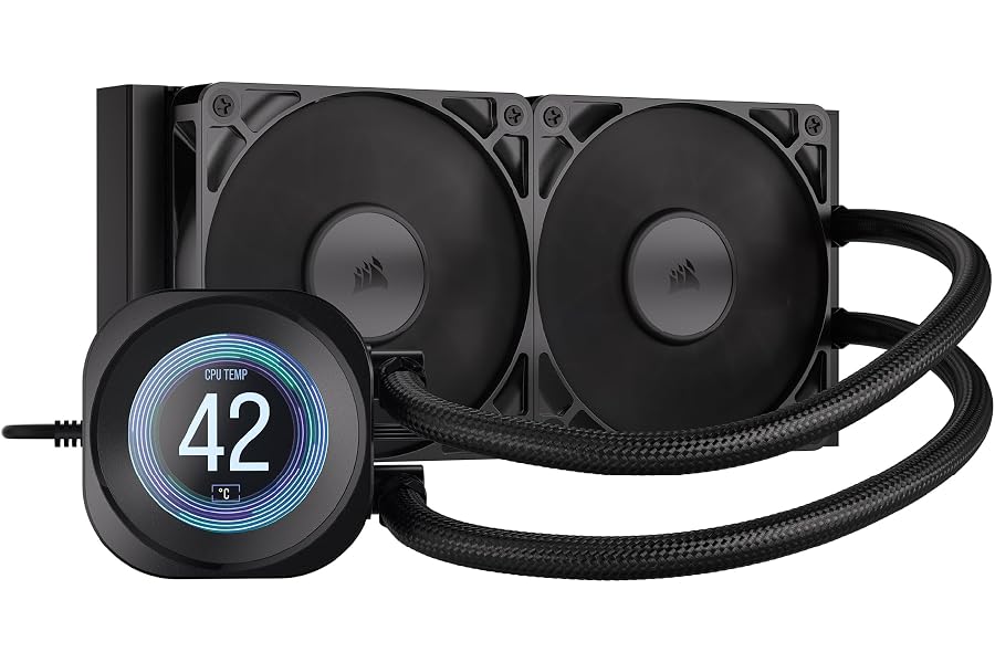 Corsair Nautilus 240 RS LCD Refrigeración líquida de CPU – Pantalla LCD IPS de 2,1", 240mm AIO, Bajo Ruido, Daisy-Chain, Inte