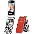 artfone CF241 Flip mobile Phone for Elderly People, Simple Big Button Flip Phone for Seniors, GSM Phones Unlocked SIM Free with 2.4" Large Screen(Red)