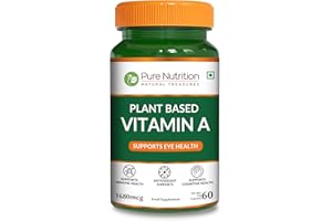 PURE NUTRITION NATURAL TREASURES Pure Nutrition Plant-Based Vitamin A Beta Carotene, 4934iu, Skin, Eye and Immune Health Support | Non GMO
