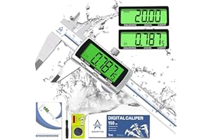 Messschieber Digital, ACEMETER Schieblehre mit Hintergrundbeleuchtung 150mm / 6-Zoll mit Groß Lcd Präzision Schublehren Tiefenmesser Edelstahl Analog Ip54 Wasserdicht Für Innen Außen stufen Messing