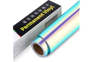 ASTONATICK Vinile Adesivo Permanente con Supporto - 30,5x305cm Rotolo di Vinile Permanente, Vinile Permanente Impermeabile per Cricut, Silhouette Cameo, Altri Plotter da Taglio (Viola Opale Olografico)