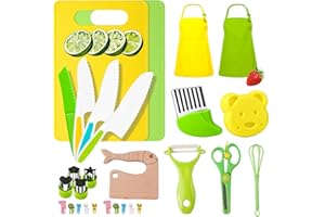 AYSOW Coltelli da Cucina per Bambini, Coltello da Frutta in Plastica Coltelli Coltello Bambini Montessori 28 pezzi,Regalo di Natale o di compleanno perfetto per Set Coltelli da Cucina ai 2 anni