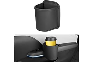 ‎VDARK VDARK Auto Getränkehalter für Tür – Clip-On Flaschenhalter mit Leder-Schutz, Universeller Getränke Organizer für Rücksitz, geeignet für Wasserbecher und große Flaschen, Schwarz