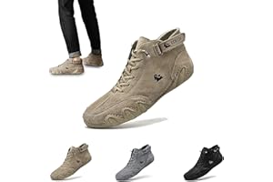 QQKKZX Unisex włoskie ręcznie robione zamszowe wysokie buty na rzepy, buty Beck Męskie wodoodporne rzepy Chukka ręcznie robione antypoślizgowe trampki na co dzień, włoskie buty Dbeck dla mężczyzn