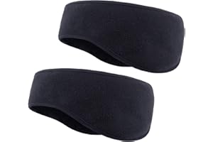 Cretty-Meet 2 PCS Fleece Ear Warmers for Men Women, Soft Earmuffs Comfortable Winter Headband Ear Muffs Warm Ear Covers for Cold Weather Running Cycling Ski (Black)