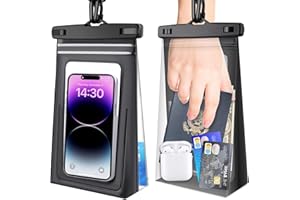 Razobws 2 Pack 9" Schwimmende große wasserdichte Handyhülle mit Zip-Lock-Dichtung, IPX8 Handy Trockenbeutel für iPhone 14 Pro Max 13 12 11 Samsung, Unterwassertasche Shell zum Tauchen