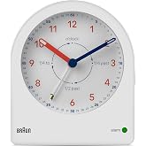 Braun Analog zaman &ouml;ğretmeni &ccedil;alar saat, erteleme ve s&uuml;rekli arka plan ışıklı, sessiz kuvars hareketi, kolay okunur kadran, C