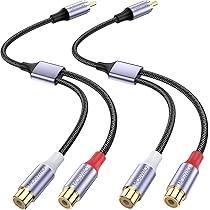 MOSWAG RCA Splitter 1 Mannelijk naar 2 Vrouwelijk, Y Kabel Audio Video Adapter Extensie Compatibel met Subwoofers, Speakers, Gaming Consoles (0.65ft/20cm MOSWAG RCA Splitter 1 Mannelijk naar 2 Vrouwelijk, Y Kabel Audio Video Adapter Extensie Compatibel met Subwoofers, Speakers, Gaming Consoles (0.65ft/20cm