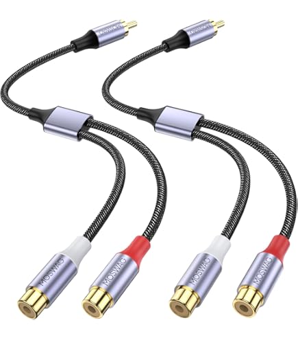 20 PACK LOT RCA 1 Male Plug To 2 Female Jacks Audio Video Y