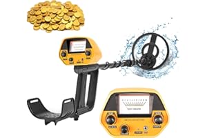 HIUYRFS Metalldetektoren, Metalldetektor mit hoher Genauigkeit, wasserdicht, Golddetektor, höhenverstellbar, 78-108 cm mit 25 cm Suchspule und Kopfhöreranschluss für Kinder und Erwachsene