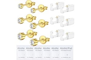 WillTen 6Pcs Ear Piercing Kit Silver Gold, Disposable Ear Piercing Kit Ear Piercing Gun, Ear Piercing Gun Kit with Built-in Studs Piercing Kit Piercing Gun Self Piercing Kit Disposable Piercing Gun