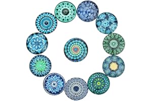 EXCEART 20 Stück Gemischte Mosaikfliesen Runde Mosaikfliesen Cabochons Mosaikfliesen Sortiment Glas Edelsteine ??Für DIY Handwerk Kristallmosaik Liefert 20Mm