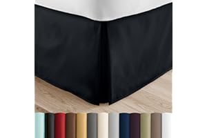 Linen Market Pleated Bed Skirt, Twin X-Large, Black