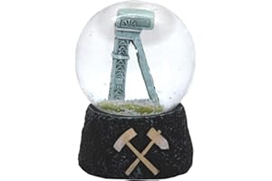‎MINIUM COLLECTION Schneekugel Souvenir - Ruhrpott Glückauf - Förderturm mit Kohlesockel - Reiseandenken mit detailreichem Motiv - 45 x 65mm Sightseeing-Fans & Sammler | 30068