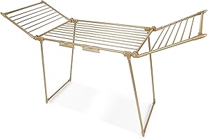 ‎MASSIDO Massido Wäscheständer Wäschetrockner Ständer Klappbar Platzsparend 19 m Trockenleine Stabil Debora Gold