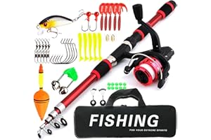 CALENXY Angelset für Kinder, Blau 1.8M Kinderangel Starter Set, Angelrute Set Kinder mit Angelrolle und Köder Set, Kohlefaser Rolle Angel Zubehör für Kinder von 3-10 Jahren Jungen Mädchen