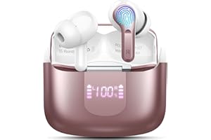 Bluetooth 5.4 Kopfhörer, 50Std 3D-Stereo Kopfhörer Kabellos Bluetooth, 4 ENC Noise Cancelling Mic, 3g Tiefer Bass Wireless Earbud, USB-C in Ear Ohrhörer, IP-X7 Wasserdicht Headphones Sport Gym Joggen