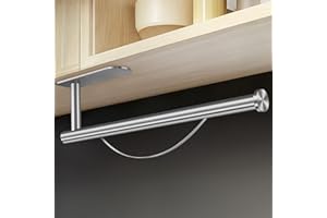 ZUIMENG Portarotolo da Cucina Senza Trapano, Porta Rotolo da Cucina con Frenaggio Integrato, Portascottex Autoadesivo in Acciaio Inox (Argento)