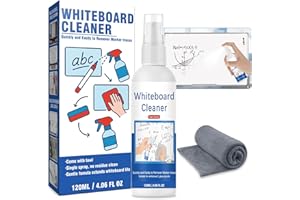 JOYAONE Detergente per lavagne bianche, spray detergente per superfici con panno, potente rimozione di segni e residui di pennarello cancellabile a secco, accessori per lavagne bianche (120 ml)