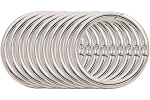 BIKICOCO 1-1/2'' Round Spring Gate O-Ring Clasp Push Snap Hook Belt Hardware Loop, for Handbags, Keys, Silver - 10 Pcs