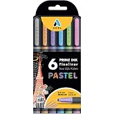 ADEL Prime Ink Fineliner 6'lı Pastel Klasik İnce U&ccedil;lu Kalem