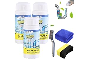 GIENSLRU Wild Sink and Drain Cleaner, World Sink & Drain Unblocker, Powerful S-ink & D-rain Cleaner, Allfound S-ink and D-rain Clean-er, For Kitchen Bathroom Toilet Shower, Safe for All Surfaces (3 Pcs-330g)