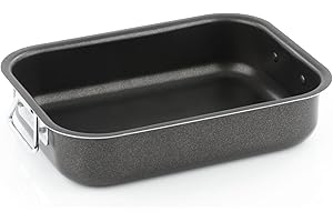 Barazzoni Rostiera/Lasagnera, Alluminio Rivestito, 25 x 18 cm, Nero, 25 cm