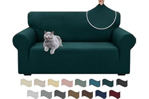 Ystyle Copridivano 2 Posti Con Braccioli, Super Elasticizzato Copri Divano, Copridivano Antigraffio Gatto, Copridivani Antiscivolo Antimacchia, Universale Sofa Cover Moderno, Verde Scuro