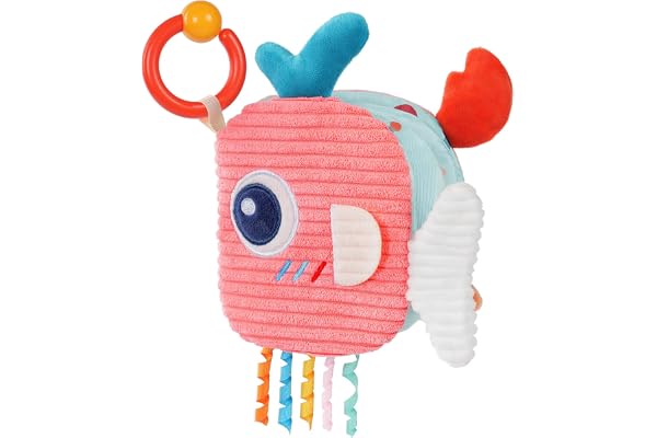Aolso Livre Tissu Bébé, Jouet de Livre Bébé, Livre Eveil, Jouet Educatif Enfant Idée Cadeau Dès la Naissance, Doux au Toucher, d'animaux (Baleine)