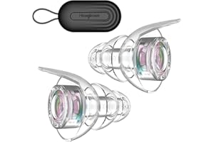Hearprotek tapones concierto, silicona tapones reutilizables antiruido reducción ruido-protector auditivo ear plugs para Musica,festival,Dj,concert,moto estudiar talla M(1pare, Iridiscente)