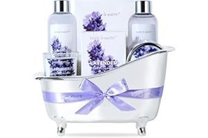 BODY & EARTH Lavanda Regalo Donna Set da Bagno 7 Pezzi Body&Earth, Regalo Donna Compleanno, Regalo Festa Della Mamma,Confezione Idee Regalo Donna