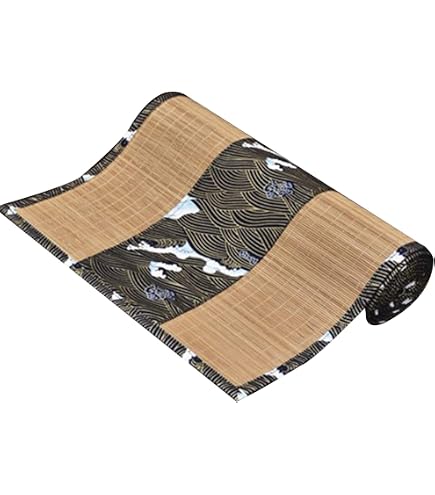 MMQGQ Natrlicher Bambus-tischlufer Mit Brauner Stoffgrenze, Einfache  Handgewebe-wrmedmmtisch-matten, Waschbare Tischsets Fr  Esstisch-Tuch(Size:3090cm) : Amazon.de: Kche, Haushalt & Wohnen