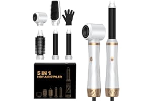 ‎UMIGA Airstyler 5 IN 1 Hairstyler, 1000W Lockenstab Föhnbürste mit warmluftbürste，rundbürstenföhn, Lockenstab, Haarglätter Bürste, 3 Temperatur Haarstyler für Haar Volumen, Glätten, Locken und Föhnen